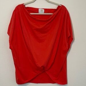 Heidi Houston Knit Off Shoulder Top Orange Large